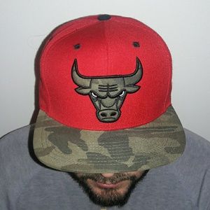Chicago Bulls Cap Hat camo Brim Adjustable Size